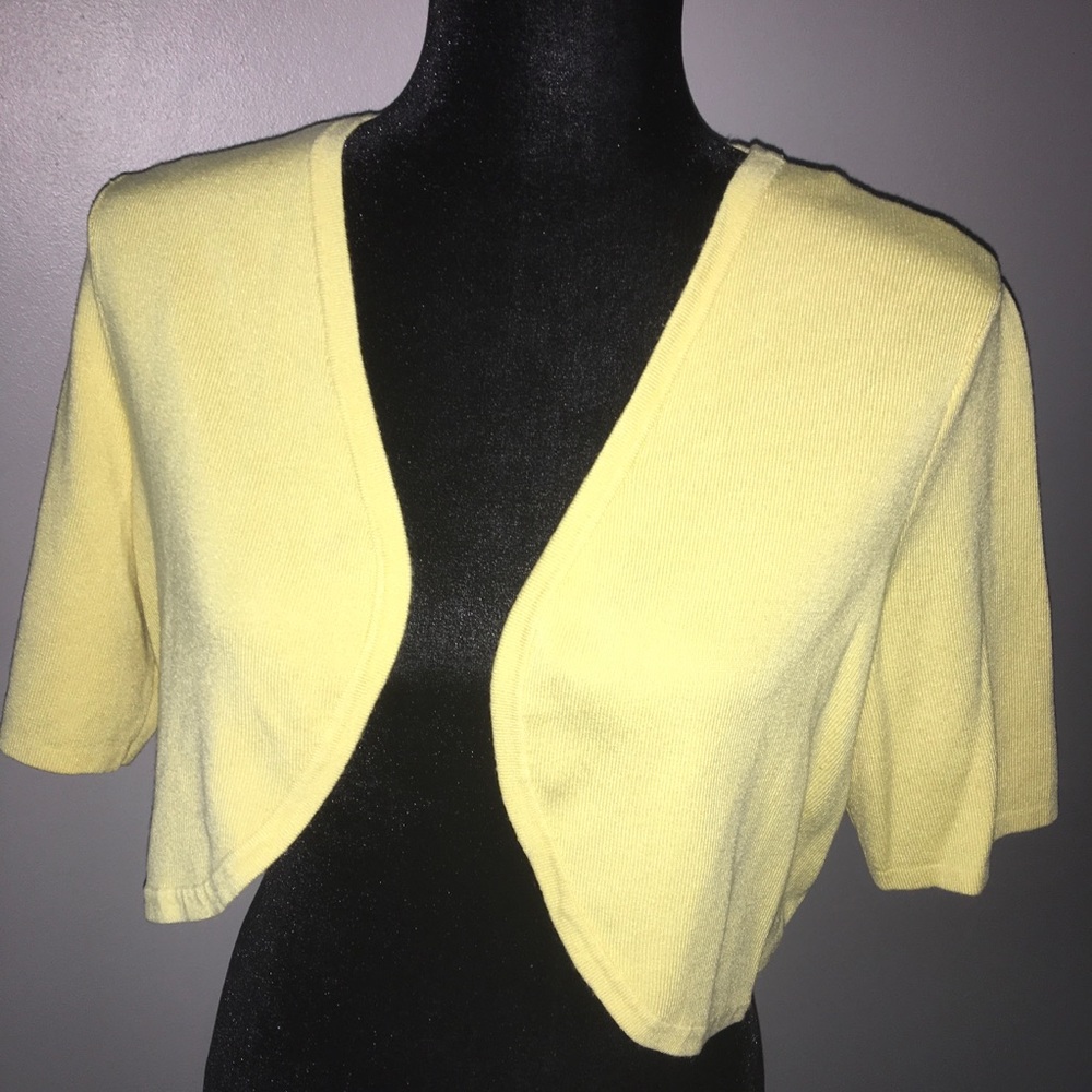 Yellow Crop Cardigan Sweater